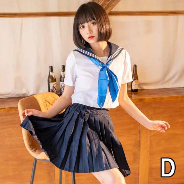 セーラースカーフ オレンジ コスプレ 可愛い スクール 制服