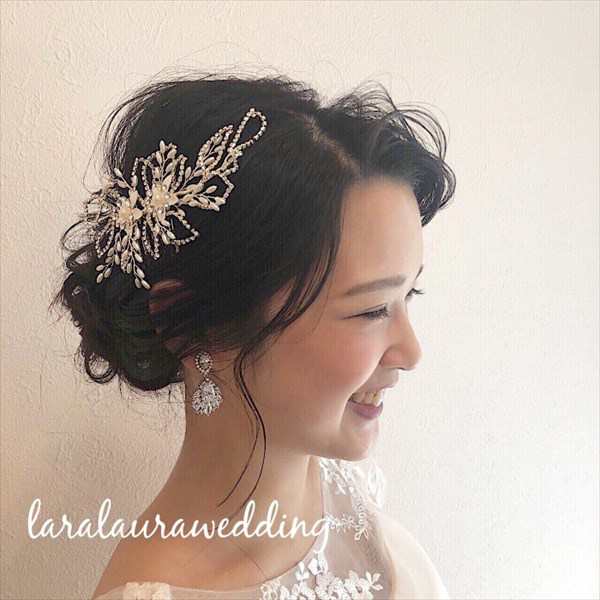 ヘッドドレス シルバー ヘアアクセサリー 小枝 結婚式 ウエディング