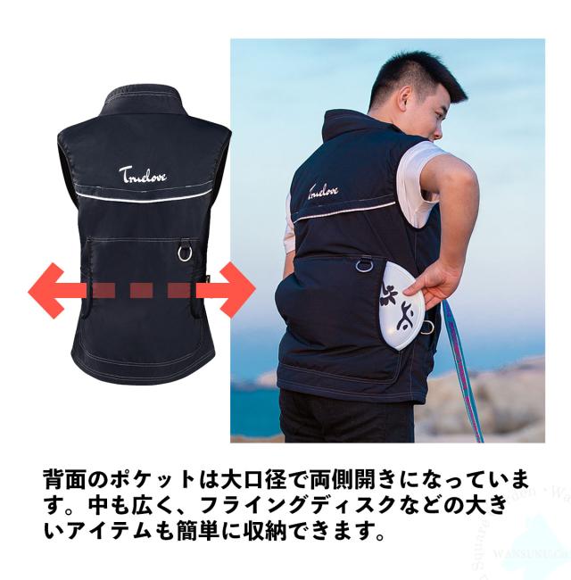 Truelove トレーナー用 ベスト ジャケット ブラック XS〜XL コーデュラ ナイロン unisex 高機能 防水 撥水 3M反射 安全性 5ポケット 裏地メッシュ 快適 着心地が良い 通気性 高耐久性 犬の訓練 トレーニング スタイリッシュ 高品質 ドッグトレーナーベスト_8