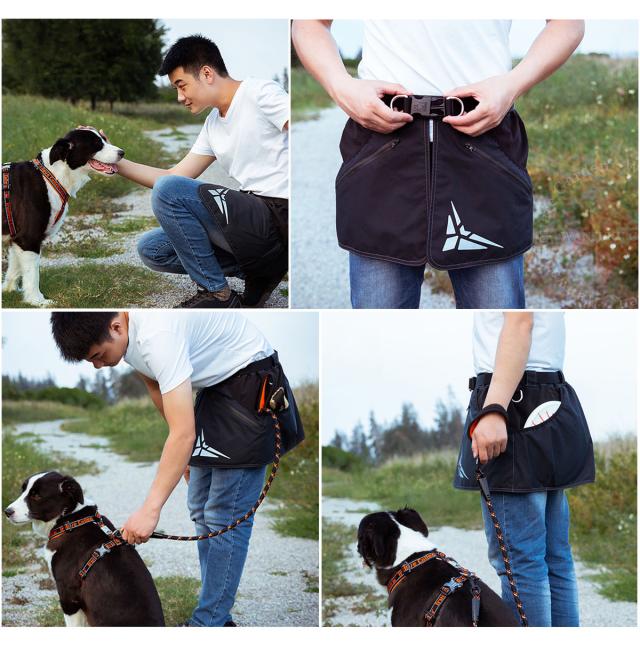 Truelove トレーナー用 エプロン ブラック XS〜XL コーデュラ ナイロン unisex スカート型 高機能 防水 撥水 3M反射 安全性 5ポケット 着脱ポケット 快適 着心地が良い 高耐久性 犬の訓練 トレーニング スタイリッシュ 高品質 ドッグトレーナーエプロン_11