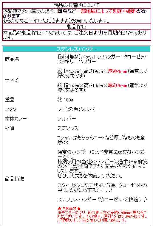 極太ステンレスハンガー 10本セット 45cm(メンズサイズ)の通販はau PAY マーケット - LIFE MARKET