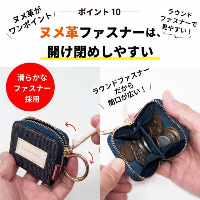 小銭入れ 岡山デニム 極小 コインケース コンパクト ファスナー