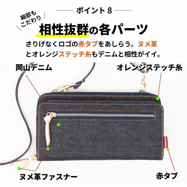 [ニードネットワーク] スマホショルダー お財布ショルダー 岡山デニム レディーレディース