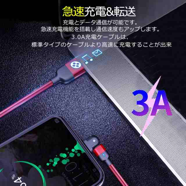 ◇限定Special Price iPhoneケーブル 2本セット TYPE-Cケーブル 充電ケーブル L型 180度回転 急速充電 強化ナイロン編み 断線防止  データ伝送 iPhone Android対応 2m discoversvg.com