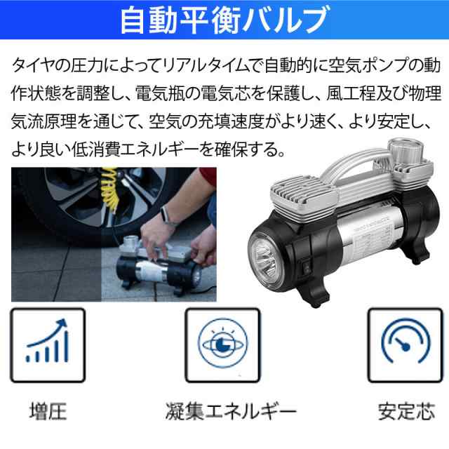 電動ポンプ 車用空気入れ エアコンプレッサー 空気チャージ Ledライト 変換ノズル 空気漏れ対策の通販はau Pay マーケット 壱番屋