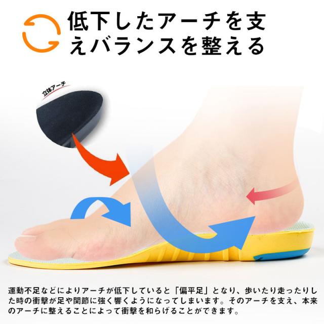インソール 中敷き 偏平足 扁平足 衝撃吸収 疲労軽減 反発 立体3d アーチサポート 身長アップ 走力up 跳躍力up 立ち仕事 スニーカー スの通販はau Pay マーケット Smiledirect