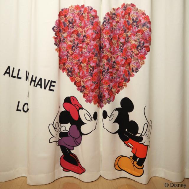 還元祭クーポン利用可 ミッキー ミニー ハート柄カーテン 幅100 丈110 135 150 178 185 0cm ディズニーの通販はau Pay マーケット Curtain Rainbow