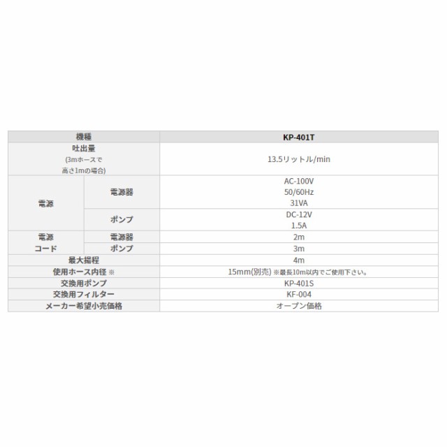 KOSHIN 工進 ミニポンディ バスポンプ タイマー付 KP-401Tの通販はau PAY マーケット - ホームセンターブリコ au PAY  マーケット店 | au PAY マーケット－通販サイト