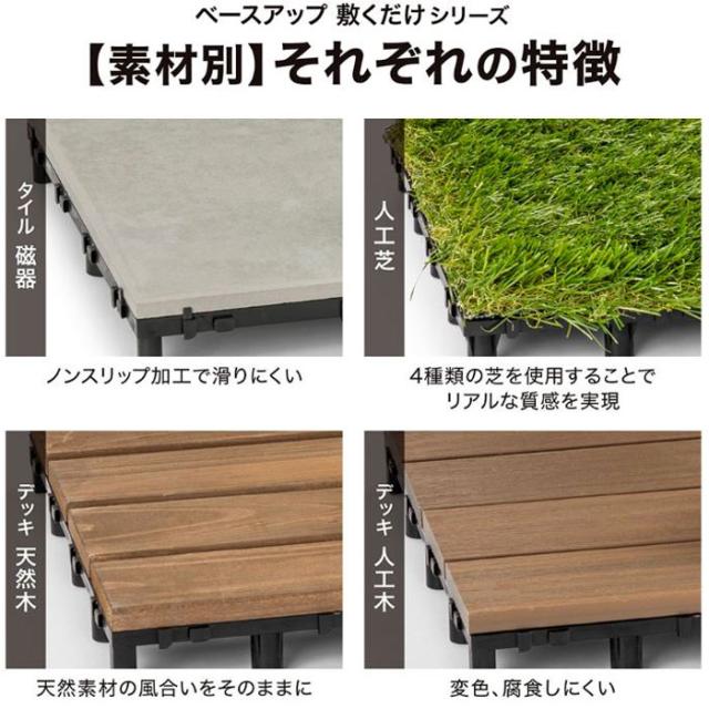タカショー ベースアップ 敷くだけデッキ 天然木 ウォルナット JBG-BWW 9枚セット_11