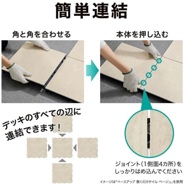 タカショー ベースアップ 敷くだけデッキ 天然木 ウォルナット JBG-BWW 9枚セット_8