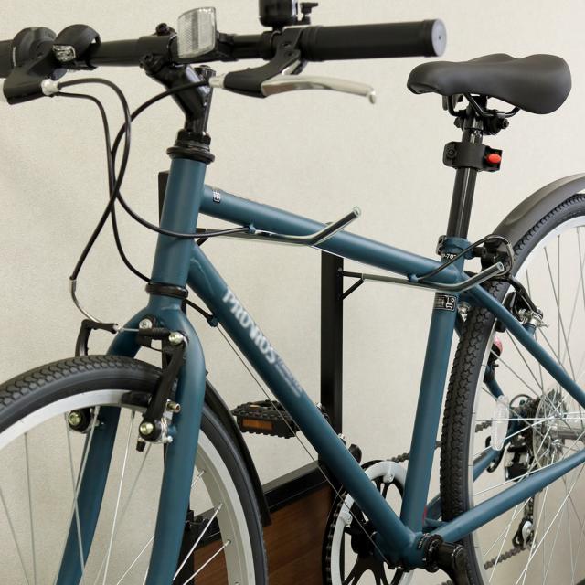 【メーカー直送】MOJYU 自転車スタンド Lex レック 1台用 ブラック/ブラウン木目 BCD-001_4