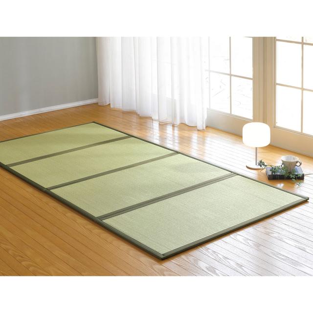 【メーカー直送】大島屋 い草り折畳マットレス 四つ折り 140cm×210cm×1.3cmの通販は