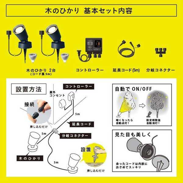 国内外の人気 即日出荷 タカショー ひかりノベーション 木のひかり 基本セット ローボルトライト LGL-LH01P 