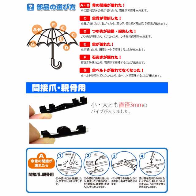 メール便可】WAKI 和気産業 あなたも傘職人 傘骨の間接に 間接爪 大 親骨用 4個入の通販はau PAY マーケット ホームセンターブリコ  au PAY マーケット店 au PAY マーケット－通販サイト