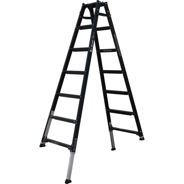 【メーカー直送】【法人限定】アルインコ 伸縮脚付はしご兼用脚立210cm ブラック PRW-210BK