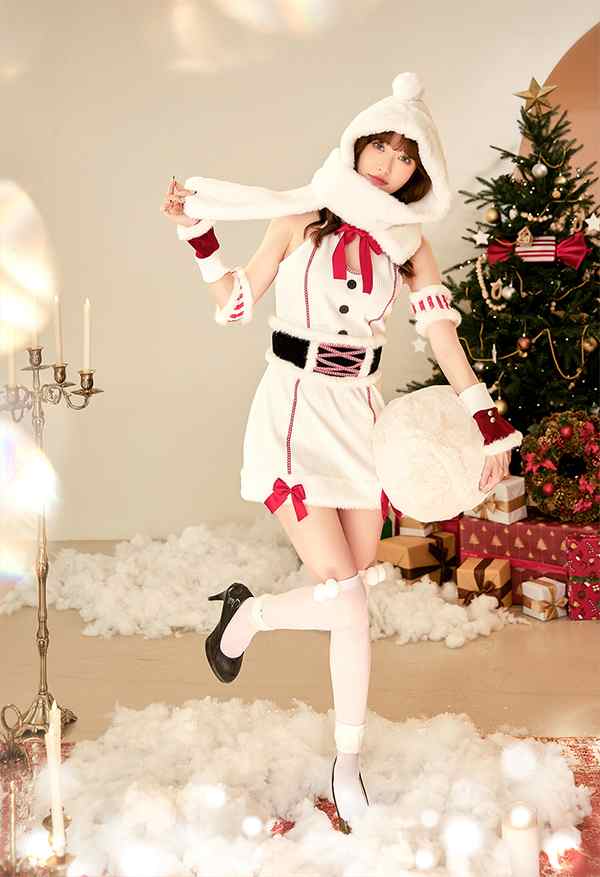 即納 クリスマス コスプレ レディース 雪だるま スノーマン サンタ