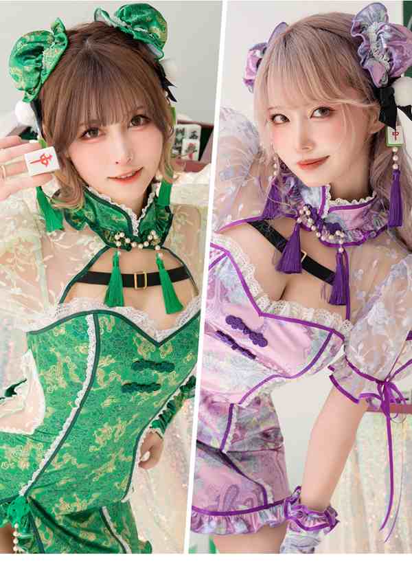 即納 チャイナドレス チャイナ服 コスプレ 麻雀 コスプレ セット 衣装