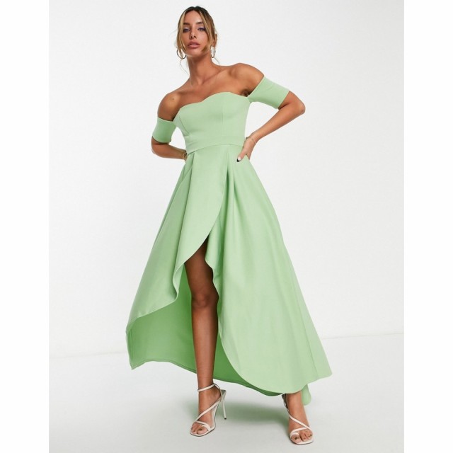 トゥルーヴァイオレット True Violet レディース ワンピース ワンピース ドレス Off Shoulder High Low Dress In Sage Green セージグリの通販はau Pay マーケット フェルマート