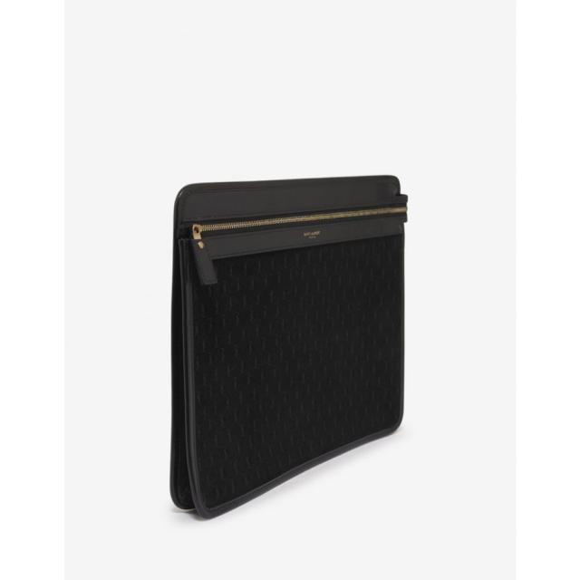 イヴ サンローラン Saint Laurent メンズ クラッチバッグ バッグ Black Monogram Suede Leather Document Holder Blackの通販はau Pay マーケット フェルマート