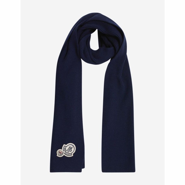 モンクレール Moncler メンズ マフラー スカーフ ストール Blue Wool And Cashmere Logo Scarf Blueの通販はau Pay マーケット フェルマート