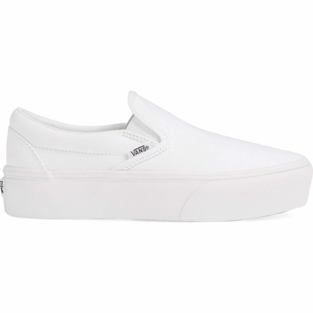 vans platform white slip on