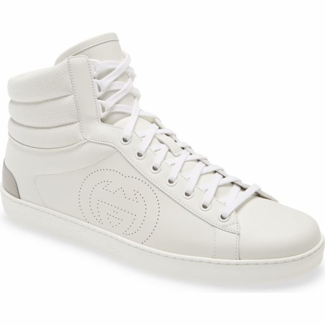 グッチ Gucci メンズ スニーカー ハイカット シューズ 靴 New Ace Perforated Logo High Top Sneaker White Great Whiteの通販はau Pay マーケット フェルマート