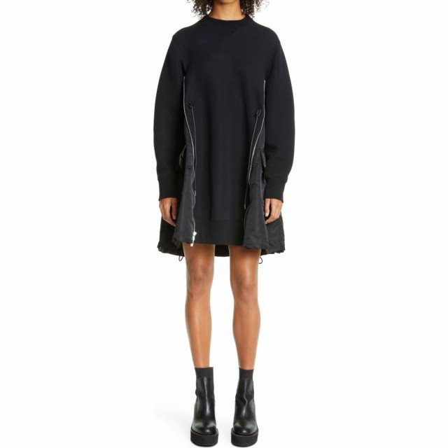 サカイ Sacai レディース ワンピース ワンピース ドレス Ma 1 Side Gusset Long Sleeve Sponge Minidress Blackの通販はau Pay マーケット フェルマート