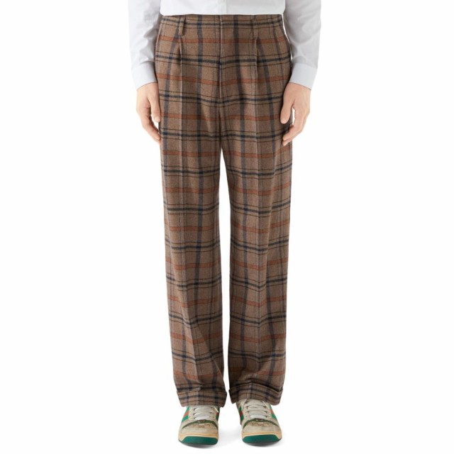 グッチ Gucci メンズ スラックス ボトムス パンツ Plaid Dress Pants Umber Blueの通販はau Pay マーケット フェルマート