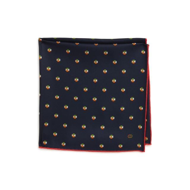 グッチ Gucci メンズ ハンカチ チーフ Double G And Hearts Silk Pocket Square Blueの通販はau Pay マーケット フェルマート