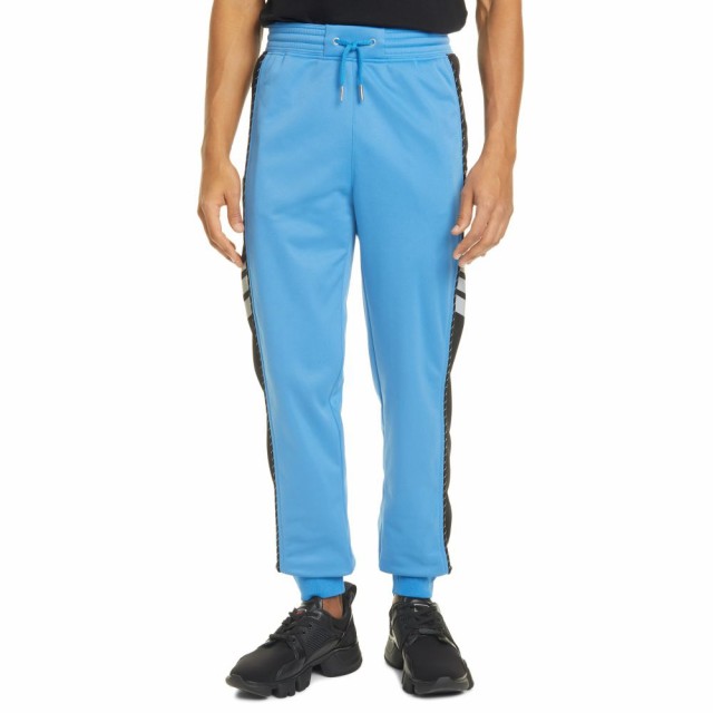 blue and black track pants