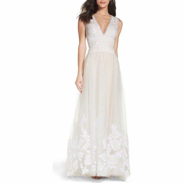 タダシショージ Tadashi Shoji レディース パーティードレス ワンピース ドレス Tulle Lace A Line Gown Ivory Petalの通販はau Pay マーケット フェルマート