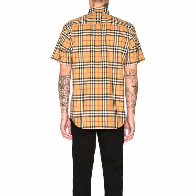 バーバリー Burberry メンズ 半袖シャツ トップス Jameson Tapered Shirt Yellow Checkの通販はau Pay マーケット フェルマート