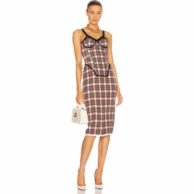 バーバリー Burberry レディース ワンピース コルセット ミドル丈 ワンピース ドレス Corset Midi Dress Bright Red Checkの通販はau Pay マーケット フェルマート