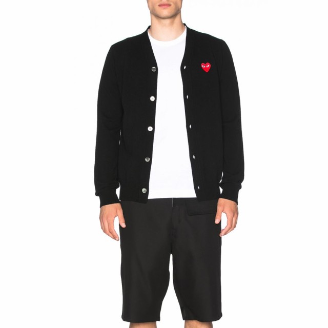 コム デ ギャルソン Comme Des Garcons Play メンズ カーディガン トップス Lambswool Cardigan With Red Emblem Blackの通販はau Pay マーケット フェルマート