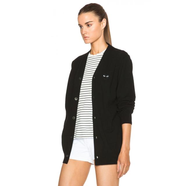 コム デ ギャルソン Comme Des Garcons Play レディース カーディガン トップス Wool Cardigan With Black Emblem Blackの通販はau Pay マーケット フェルマート