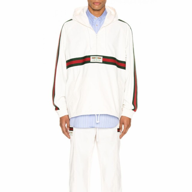 グッチ Gucci メンズ ジャケット アウター Cotton Canvas Windbreaker With Label White Multiの通販はau Pay マーケット フェルマート