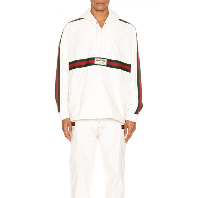 グッチ Gucci メンズ ジャケット アウター Cotton Canvas Windbreaker With Label White Multiの通販はau Pay マーケット フェルマート
