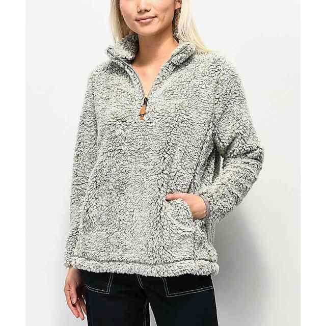 grey half zip fleece