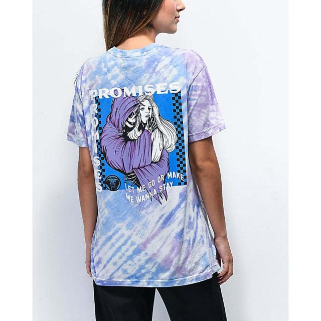ブロークン プロミス Broken Promises レディース Tシャツ トップス Broken Promises Smother Blue And Purple Tie Dye T Shirt Blueの通販はau Pay マーケット フェルマート