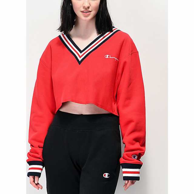 champion reverse weave sweatshirt red