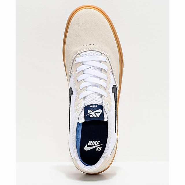 nike sb chron in white with gum sole