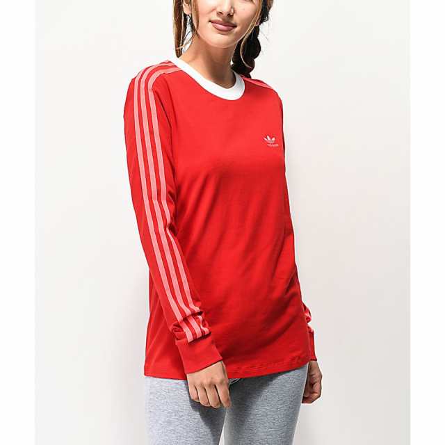 アディダス Adidas レディース 長袖tシャツ トップス Adidas 3 Stripe Scarlet Long Sleeve T Shirt Redの通販はau Pay マーケット フェルマート