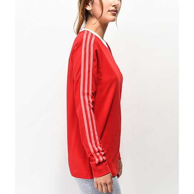 アディダス Adidas レディース 長袖tシャツ トップス Adidas 3 Stripe Scarlet Long Sleeve T Shirt Redの通販はau Pay マーケット フェルマート