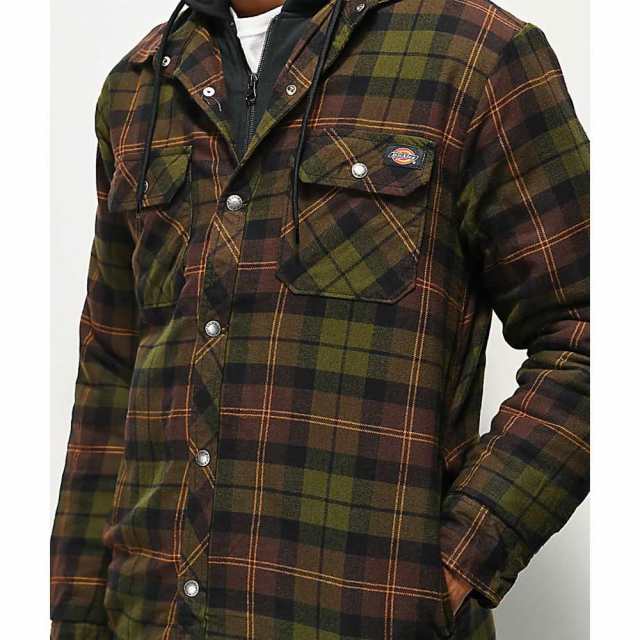 green hooded flannel