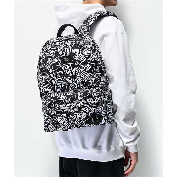 vans old skool black and white backpack