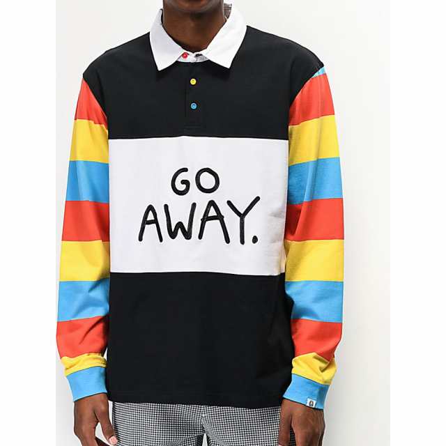 black and white long sleeve polo
