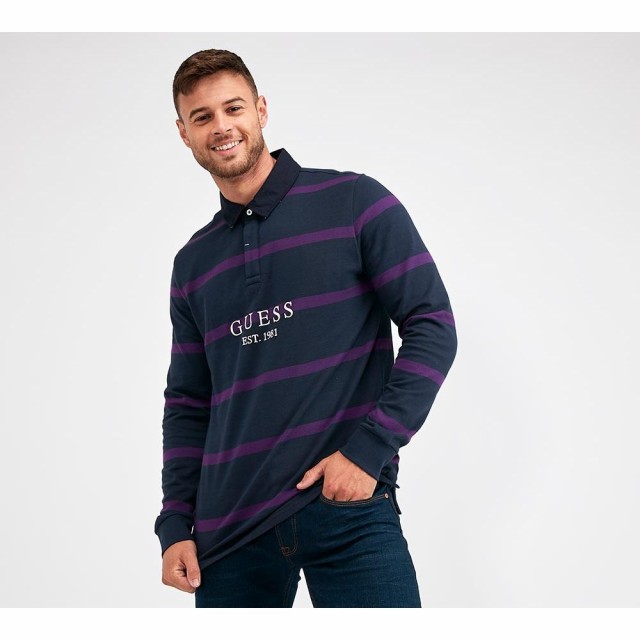 guess long sleeve rugby shirt