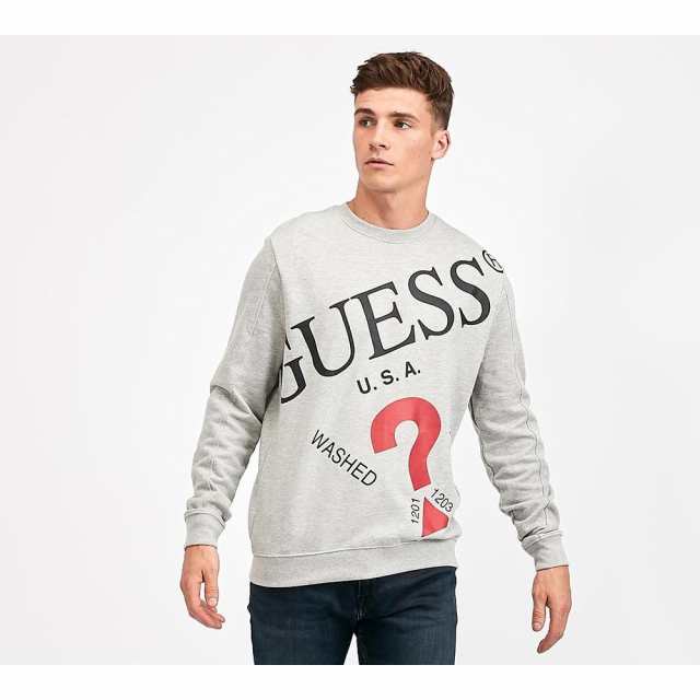 ゲス Guess メンズ スウェット トレーナー トップス Huffie Mag Logo Sweatshirt Grey Heatherの通販はau Pay マーケット フェルマート