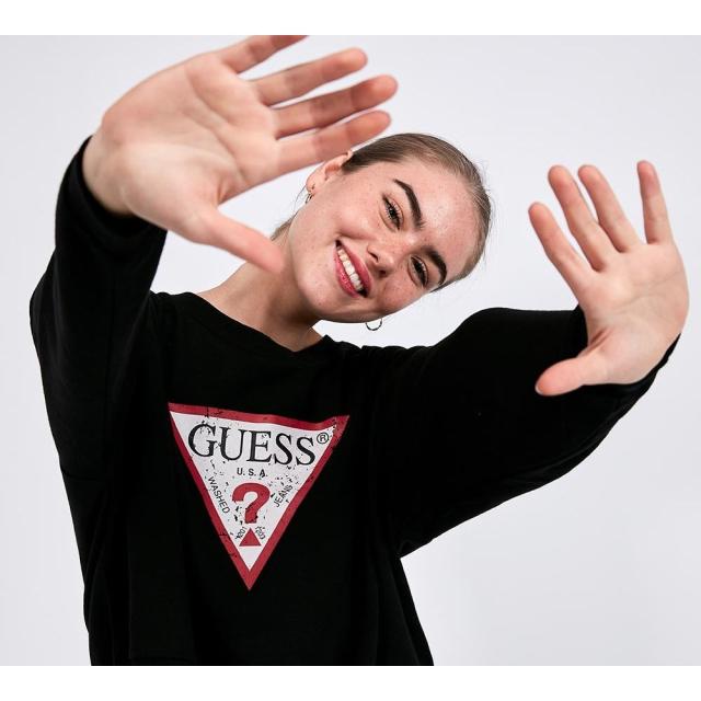 ゲス Guess レディース スウェット トレーナー トップス Iconic Fade Sweatshirt Blackの通販はau Pay マーケット フェルマート