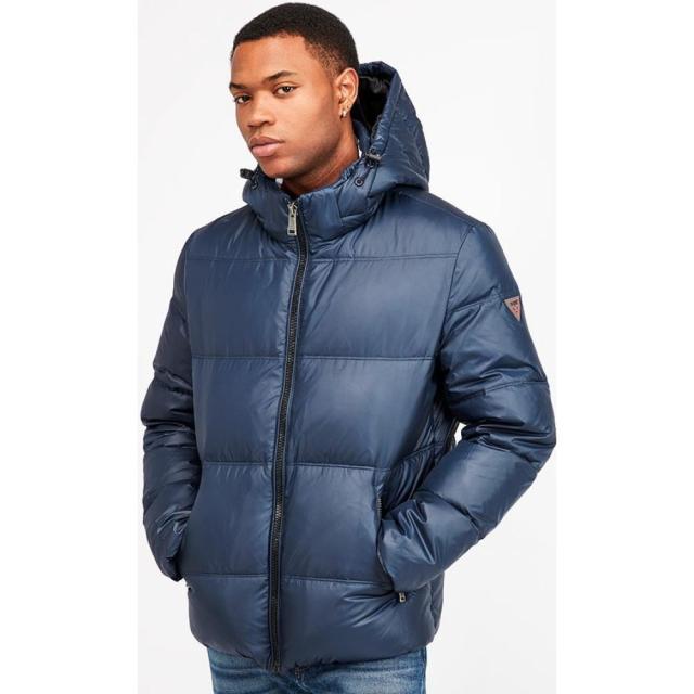 ゲス Guess メンズ ダウン 中綿ジャケット フード アウター Hooded Puffer Jacket Blue Navyの通販はau Pay マーケット フェルマート